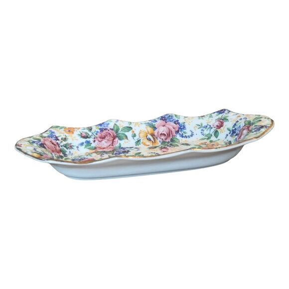 James Kent Rosalynde Chintz Mini Tray Butter Server Bone Dish Trinket Holder - Picture 11 of 15